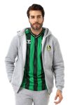 Sakaryaspor Erkek Gri Fermuarlı Pamuklu Üç İplik Şardonlu Eşofman Takımı