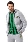 Sakaryaspor Erkek Gri Fermuarlı Pamuklu Üç İplik Şardonlu Eşofman Takımı